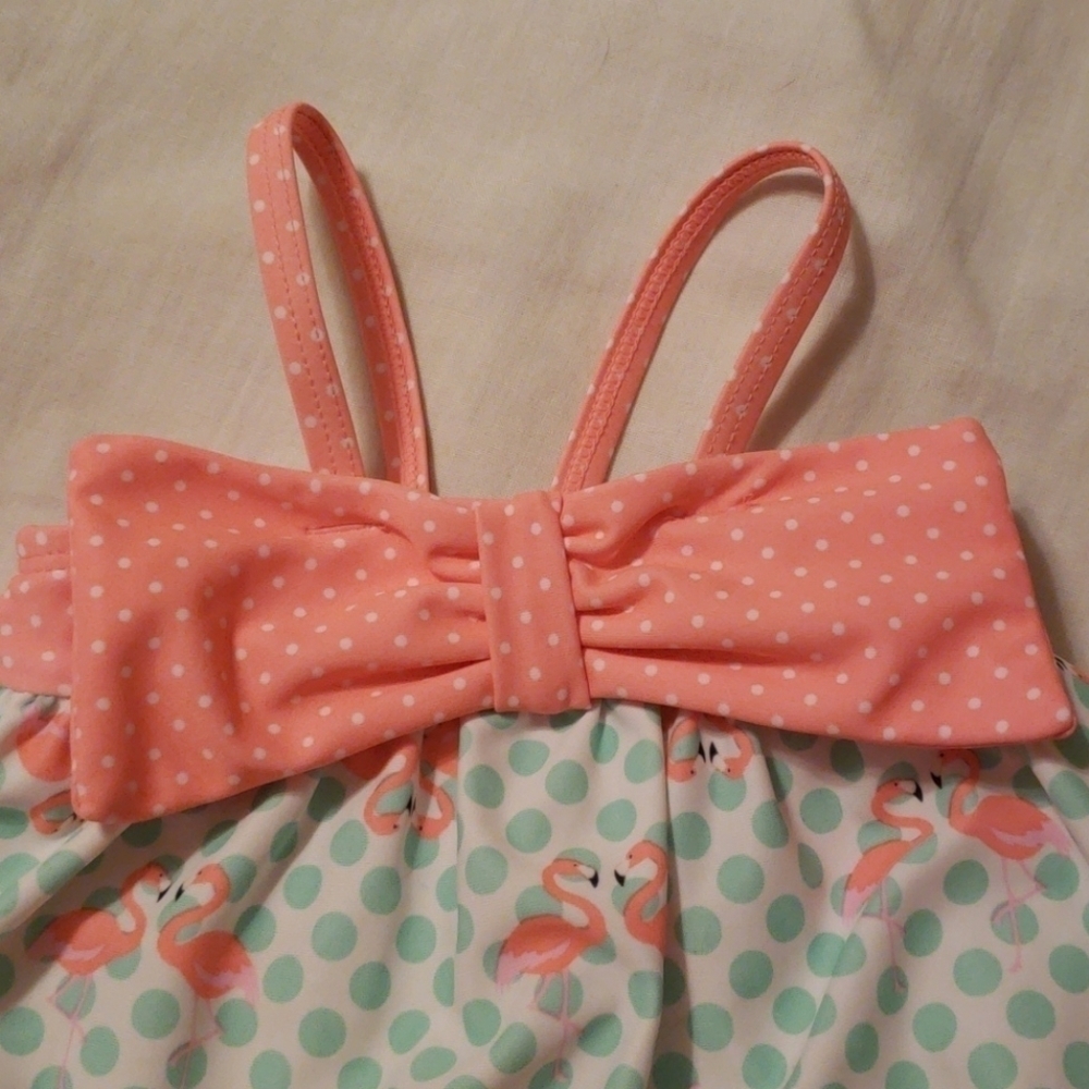 Adorable Flamingo Polka Dot Swimsuit - Picture 4 of 9